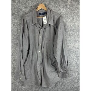 Polo Ralph Lauren Button Up Shirt Mens 4XB Big Plaid Green Pink Tattersall